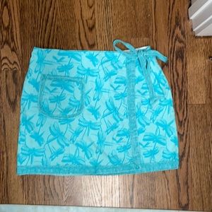 Vineyard vine’s size 4 wrap skirt dragonflies aqua